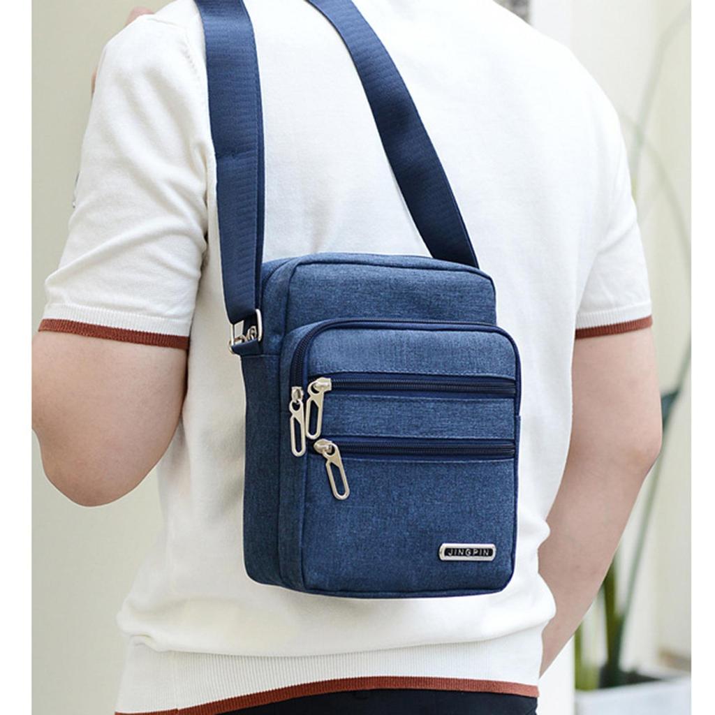 Bolso de hombro para hombre, de negocios, de ocio, de gran capacidad, portátil, con cremallera, multicapa, impermeable, de verano, bolsos cruzados para hombre