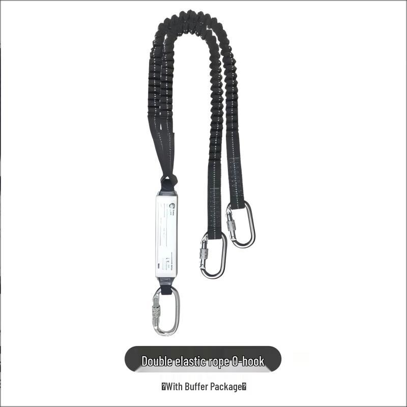 

Lieve Elastic Safety Lanyard with Double Hooks and Buffer Standard