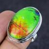 Dichroic Glass Gemstone 925 Sterling Silver Jewelry Ring Size 8