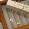 Simple Temperament Stainless Steel Sliver Color Bowknot Pendant Necklace for Women Exquisite Sweet Valentine's Day Jewelry Gift