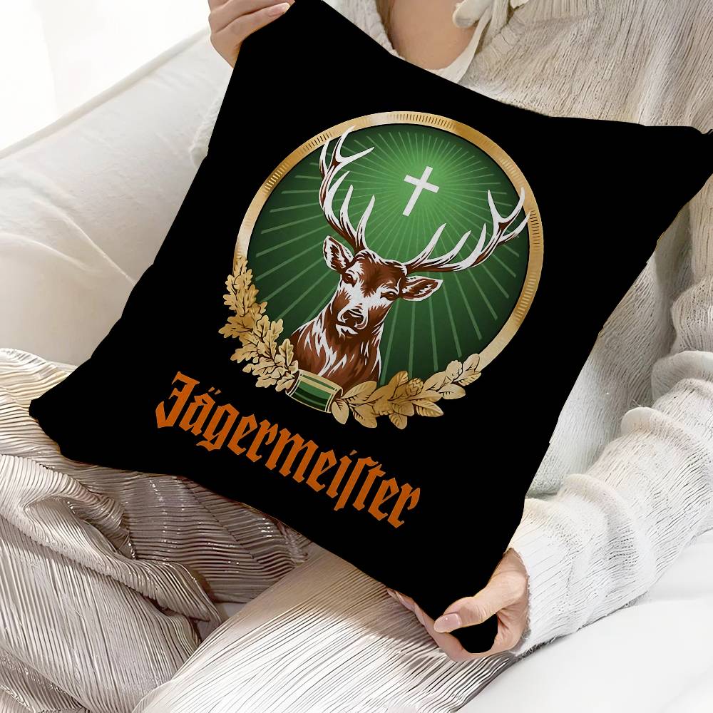 Classic J-Jagermeister Tin Sign Bar Personalized Picture Text Home Decorative Pillows Household Gifts 45X45Cm