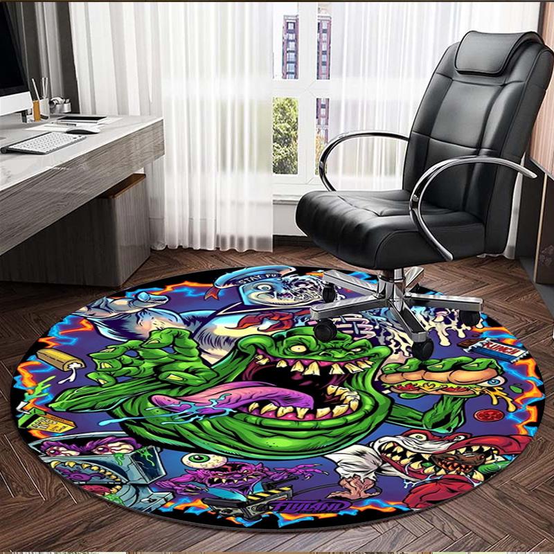 Ghostbusters Print Round Rug, Washable Floor Carpet, For Entryway Dorm Laundry Room Office Study, Home Decor Birthday Christmas Gift