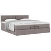 Ottoman Bed with Mattress Taupe 200x200 cm Fabric