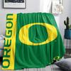 Oregon Ducks Print Flannel Blanket High Quality Warm Comfortable Cover for All Seasons Perfect for Gifts Home Decor