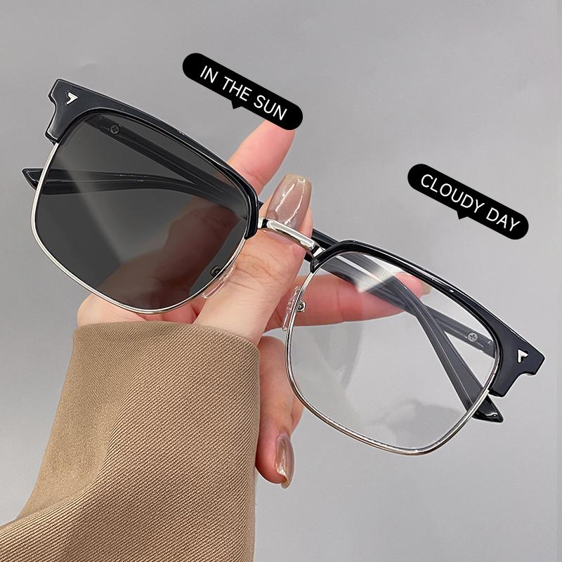 Mens Womens Oversized Square Photochromic Sunglasses Durable Frame For Outdoor Activities