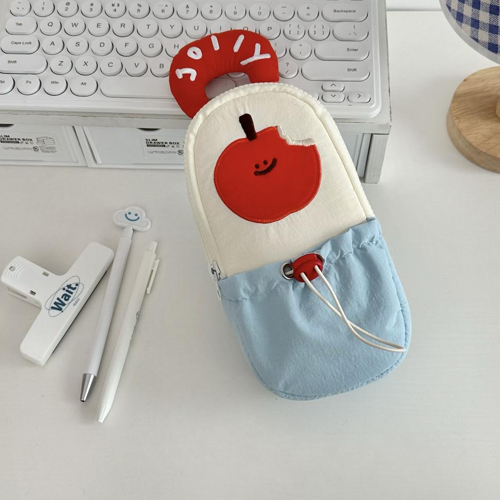 1pc Bear Cartoon Stationery Bag Korean Style Cute Practical for Desktop Cosmetics Cards Pens Storage Handheld Pencil Case