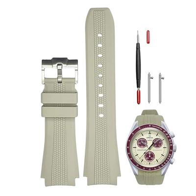 Sibehill 20mm Replacement Silicone Watch Band for Omega and X, Swatch, MoonSwatch, Speedmaster.