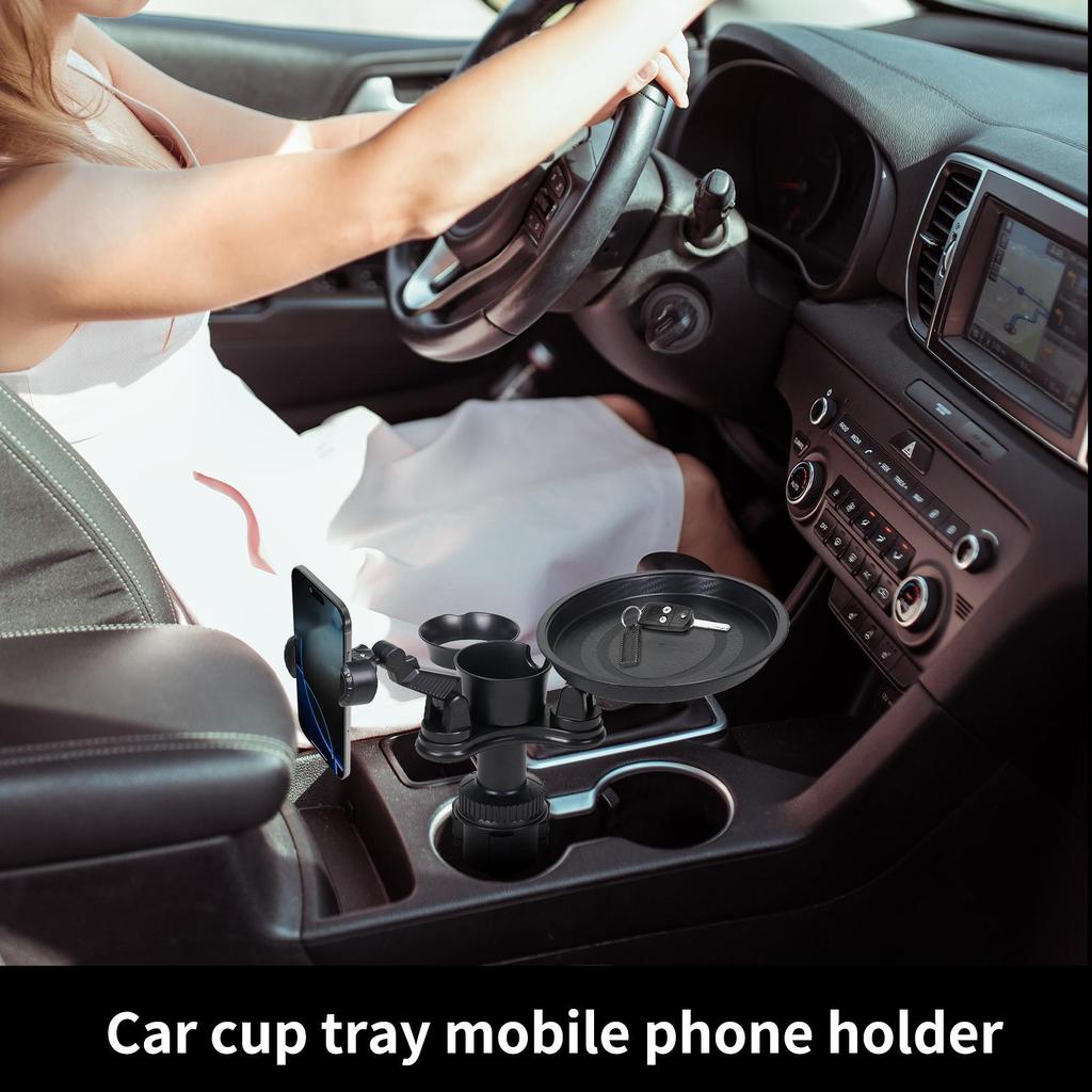 Car Cup Holder Tray Car Telescopic Cup Organizer Table Automotive Food Tray Expander For Daily Commuting Travel Rood Trip