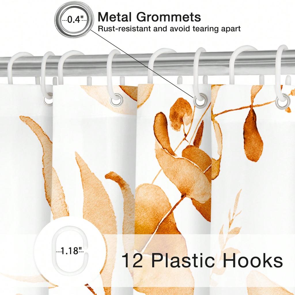 Autumn Leaves Shower Curtain: Embrace the Warm Brown Design, Soft Fabric, and Nature Vibes for Your Cozy Bathroom