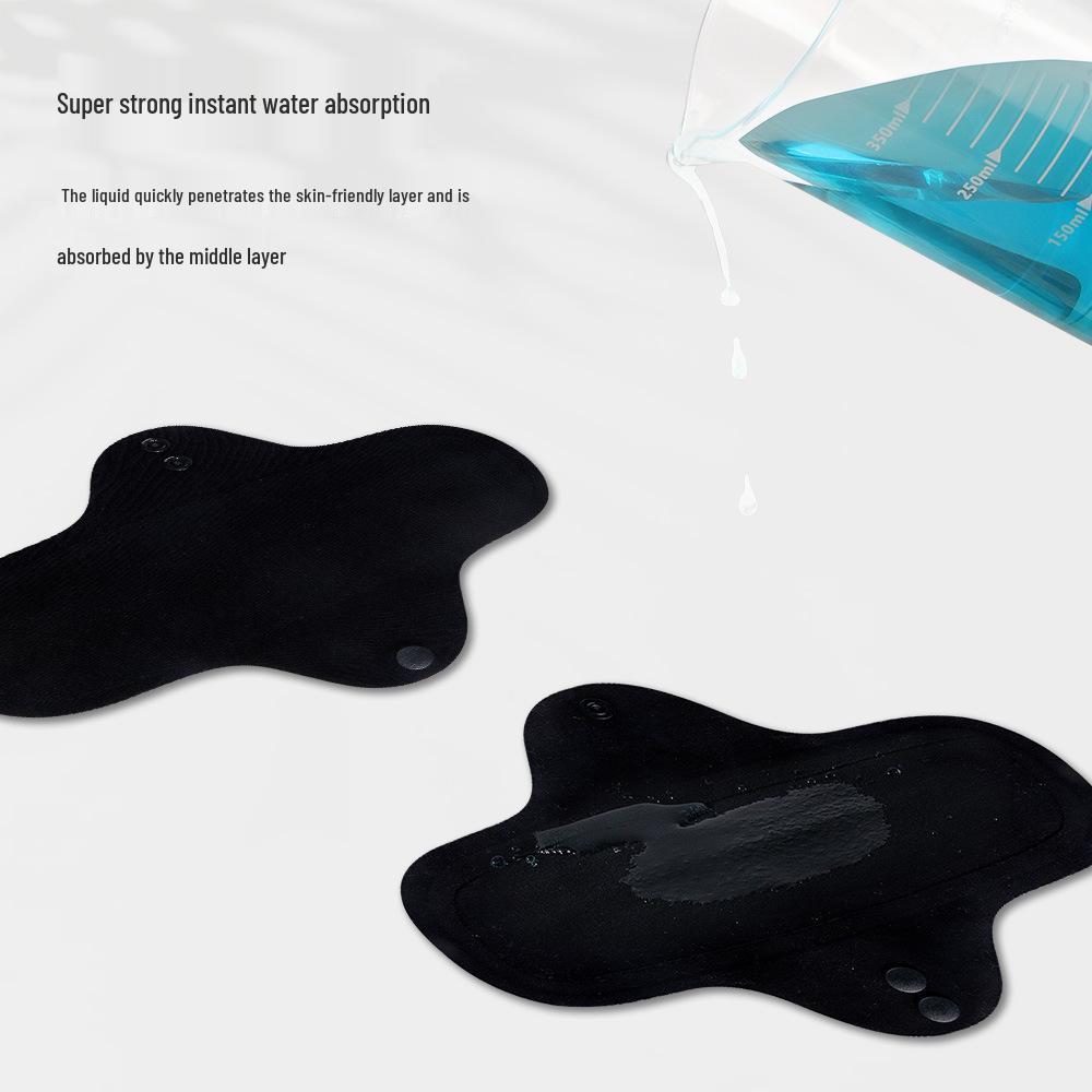 Schwarzer Baumwoll-Wiederverwendbarer Slipeinlage - Atmungsaktiv, Dünn, Ganzjahres-, Ohne Wasserdichte.