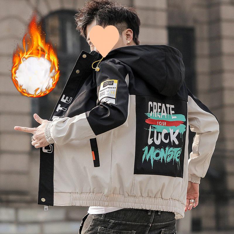 

Весенние и осенние куртки для мужчин и подростков Корейский стиль Модные тенденции Рабочая одежда Повседневные топы XL