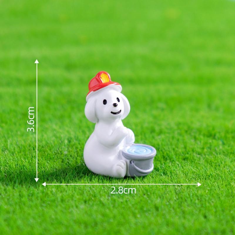 Micro-landscape Cartoon Reading Watering Flowers, Dog Dolls Dollhouse Decorations Accessories Mini Ornaments