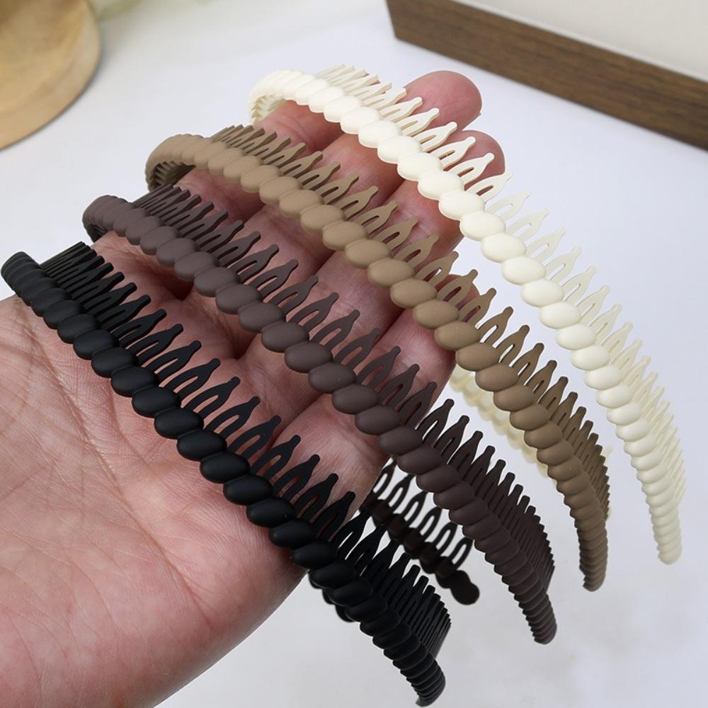 Simple Style Solid Tooth Headbands Washface Headbands  Hair Accessories Tool Unisex