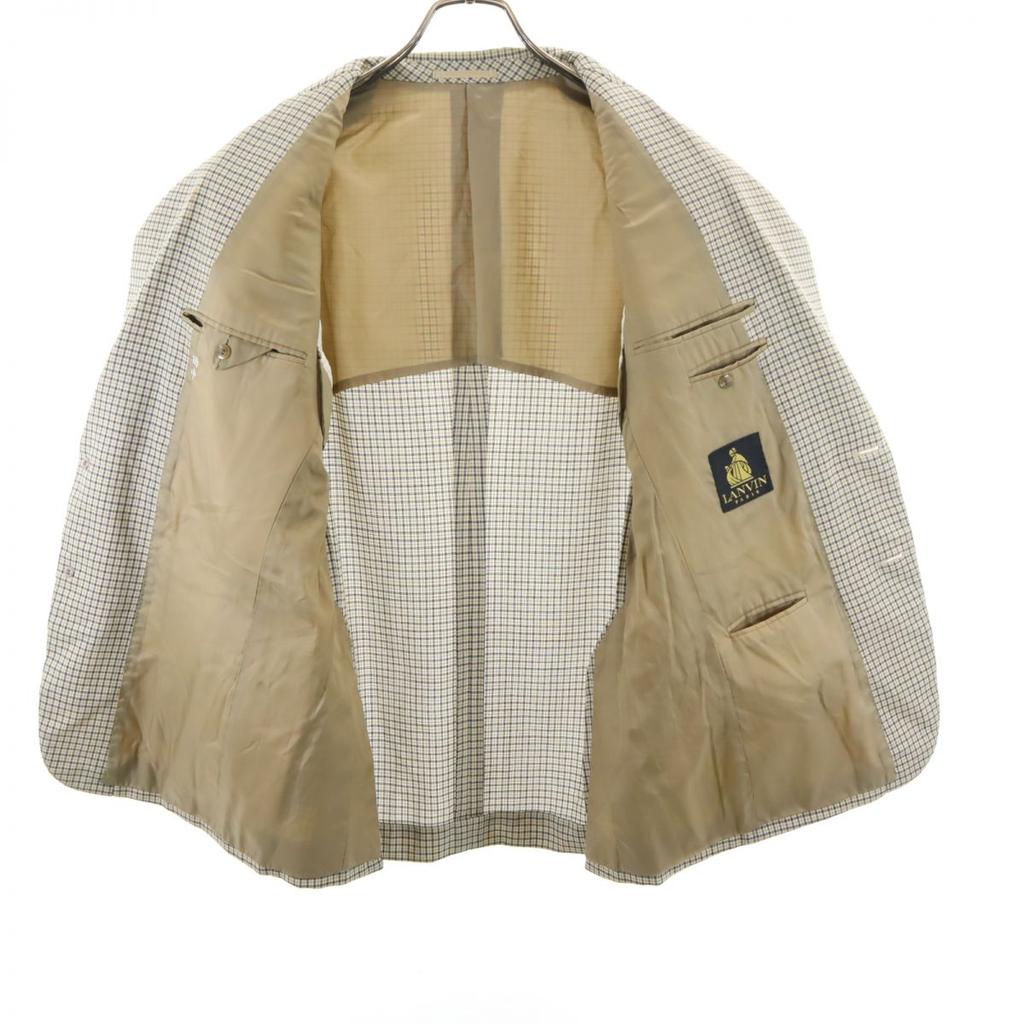 Lanvin Check Pattern Long Sleeve Tailored Jacket R46-44 Beige Men's Used