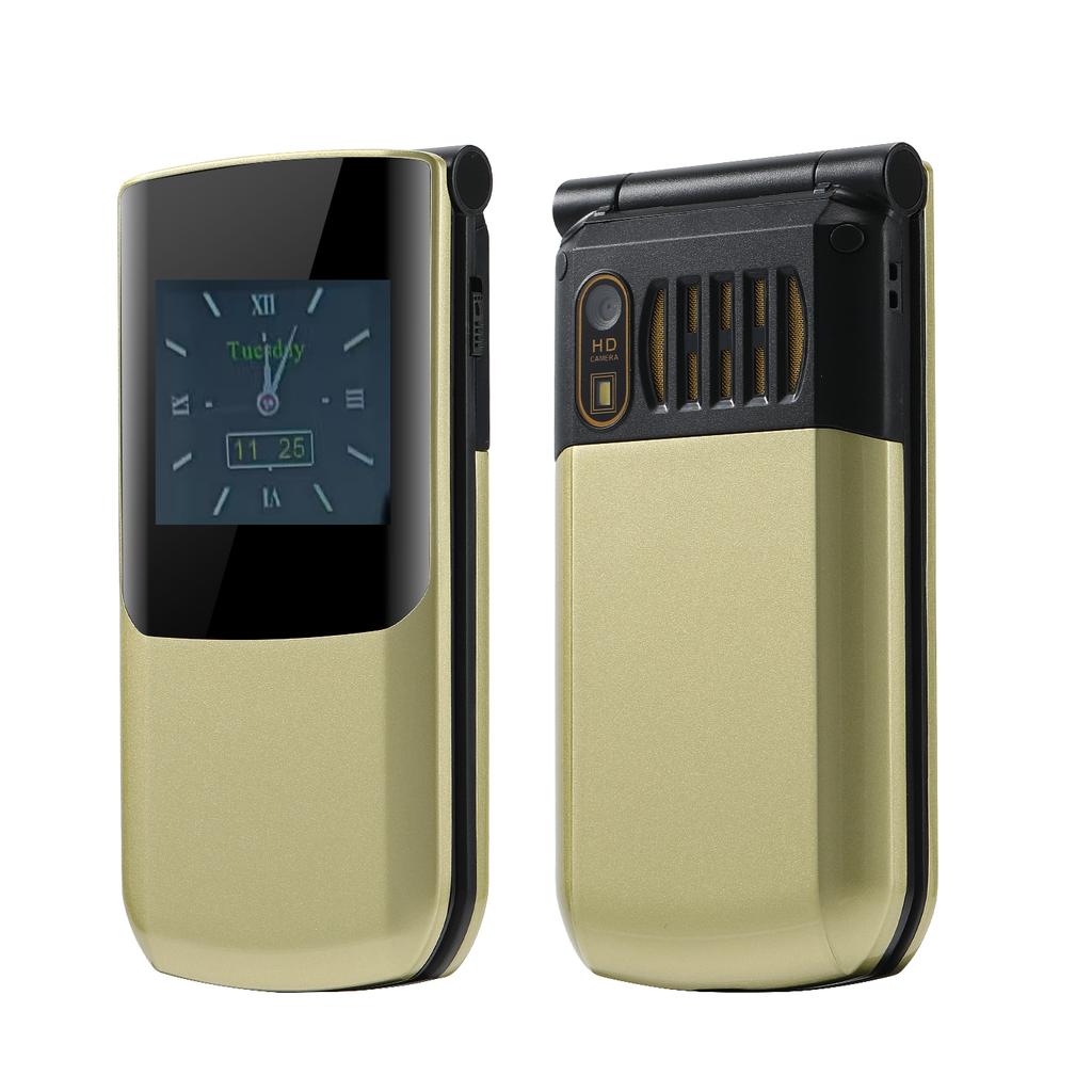 S7A 2G Flip CellPhone 2.4inch HD Dual Screen MTK GSM Dual SIM 8W Camera 1000mAh Mp3 Mp4 Type-C Mobile Phone