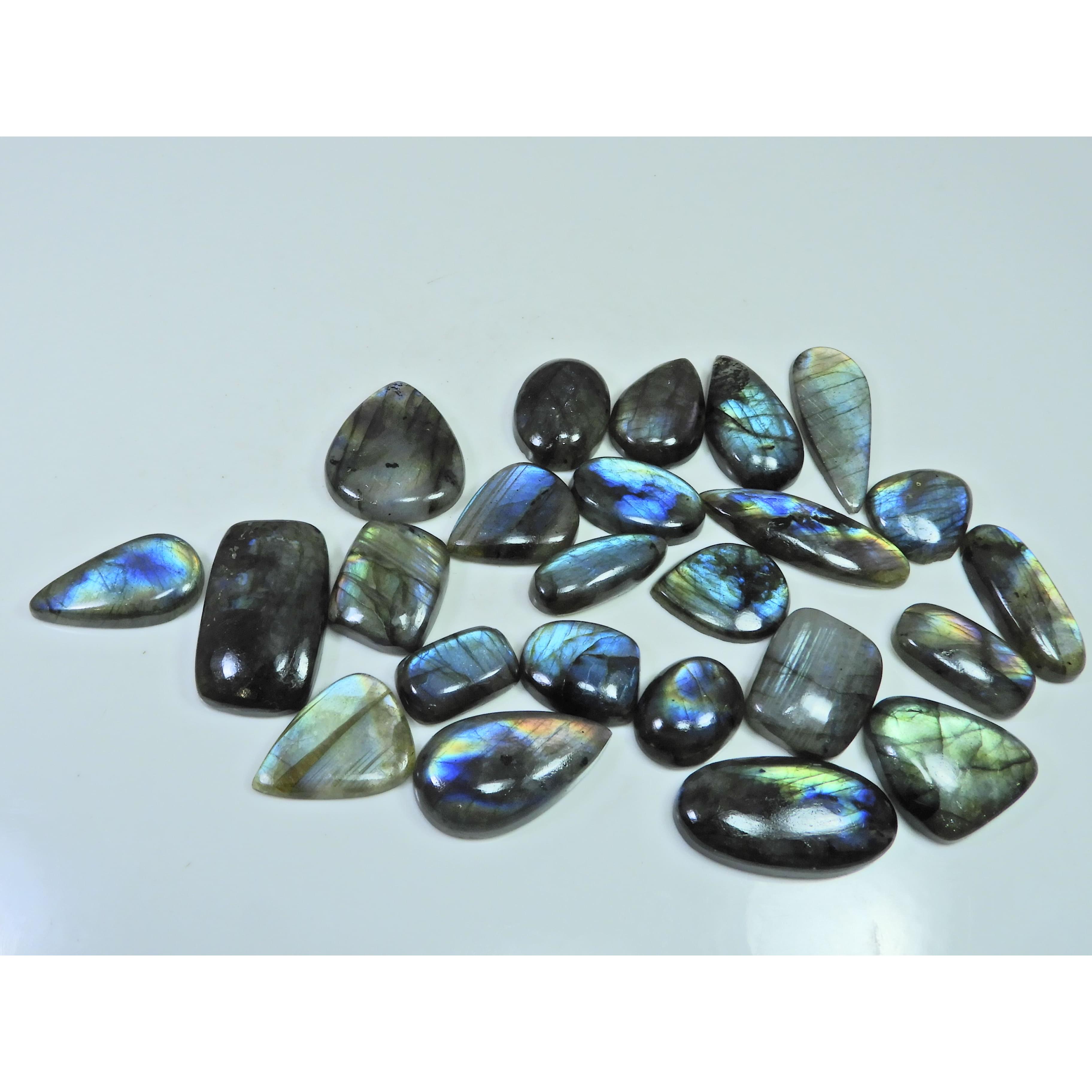 

405Cts.Natural Labradorite Multi Fire Mix Cabochon Loose Gemstone 24 Pcs Lot LL-999