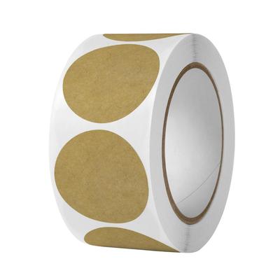 Natural Kraft Paper Heart Stickers - 500/Roll, Custom Self-Adhesive Labels
