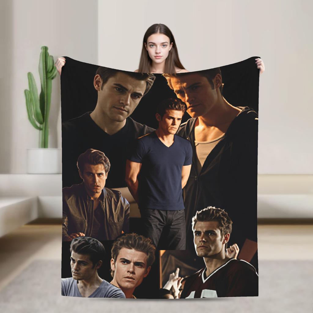 Soft Cozy Throw Blanket Travel Stefan Salvatore Blanket Flannel Bedspread For Outdoor Funny Sofa Bed Cover