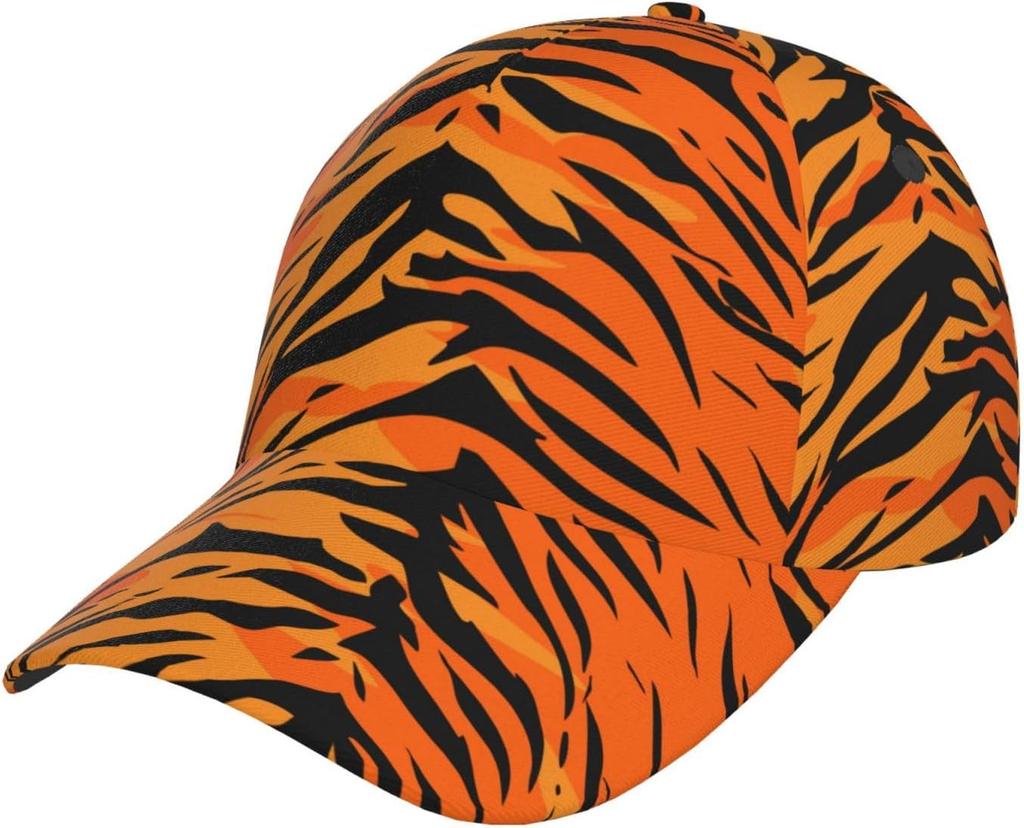 Gorra de Béisbol con Estampado Vibrante de Rayas de Tigre Gorra de Béisbol Gorra Snapback para Hombres Niños Niñas Hip-Hop Verano Gorra Trucker