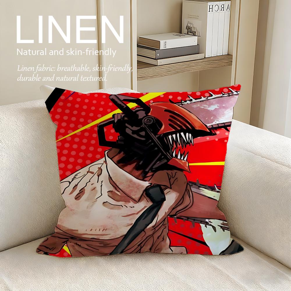 

Action Chainsaw Man Cushion Cover Pillowcase Set Pcs x x Breathable Washable Sofa Cushion Cover 30X30cm