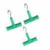 3pcs T Shape Handle Stainless Steel Hook Fishing Baiting Rig Tool(black)