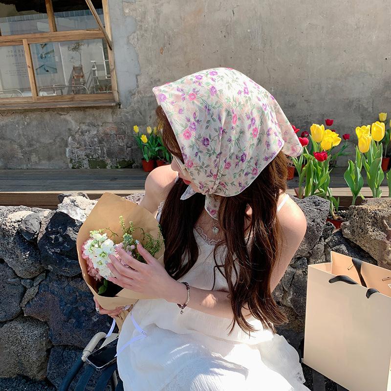 Fashionable And Casual Scarf Women S Artistic Spring Summer Decorative Headscarf