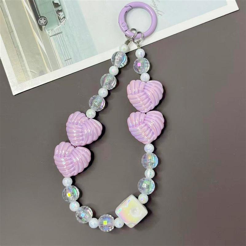 Chic Handmade Beaded Heart Charm Keychain for Women - Bag, Car, or Phone Accessory