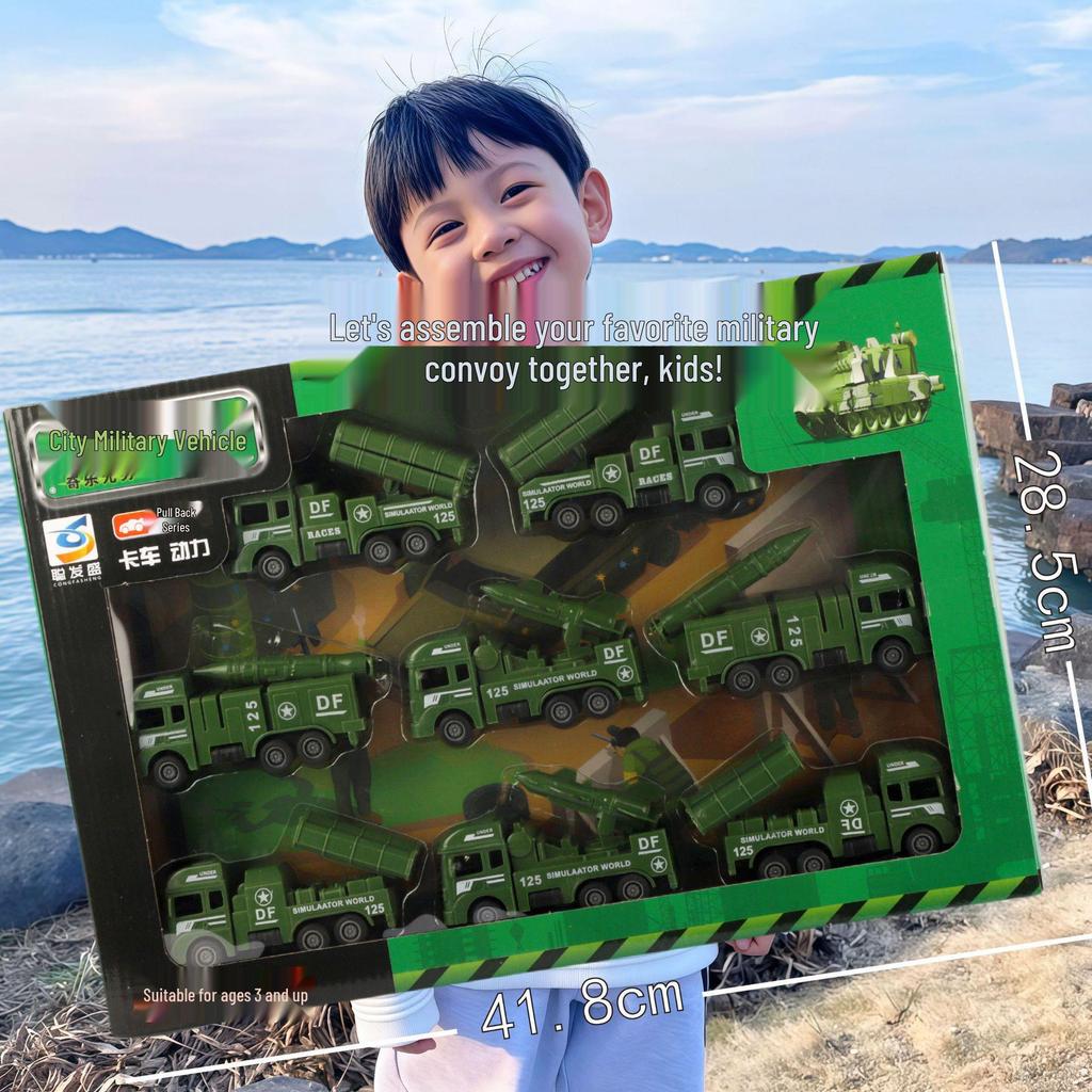Free Shipping Pull-Back Construction & Firefighting Vehicle Toy Set for Boys - Ideal Gifts for Kindergarten Students