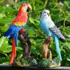 Żywiczna Statuetka Papugi Ornament DIY Dekoracja Ogrodu Zewnętrznego Rzeźba Zwierzęca Dekoracja Domu Salonu Biura Ornament Bonsai Rękodzieło Ptaki