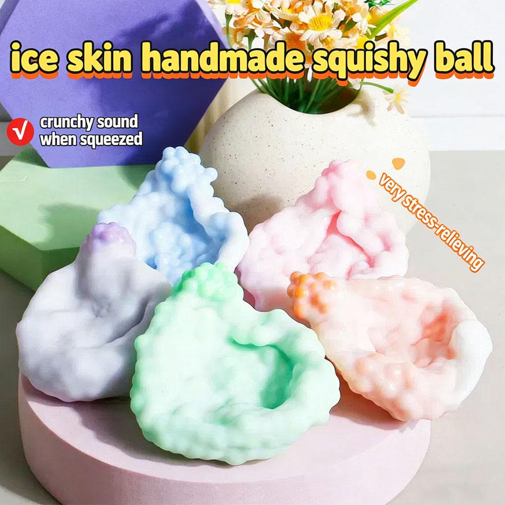 Flexible Vacuum Sand Squeeze Ball Grape Stress Ball Noisy Soothing Fidget Toy Office Desktop Decompression Gift