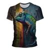 Funny Animal Graffiti Art Graphics 3D Printed Short Sleeved Top Hip-hop Round Neck Short Sleeved Men's T-shirts