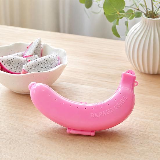 2PCS Banana Storage Box, Food Grade Plastic Banana Protector, with Vent Holes Portable Hard Shell Snap Closure Container, for Lunch Travel Camping