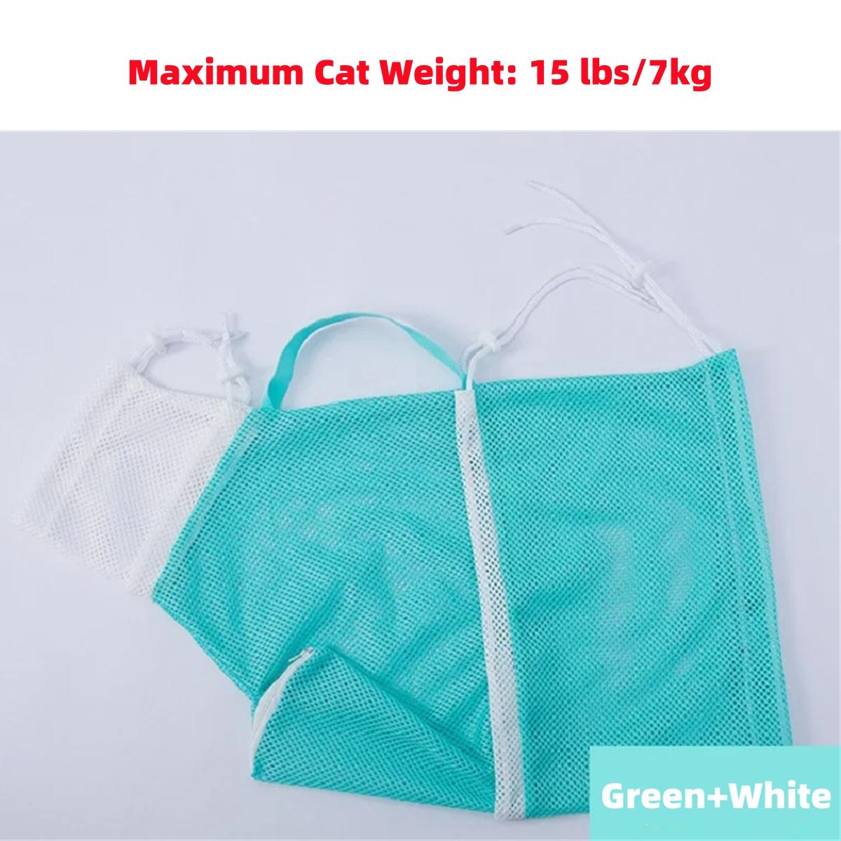 1Pc Multi Functional Cat Washing Bag 7kg Cat Grooming Shower Bag Mesh for Cat Bathing Cutting Nails Preventing Scratching/Biting