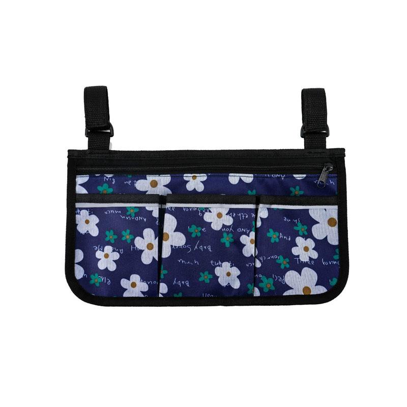 

Боковая сумка для инвалидной коляски, сумка-органайзер для подлокотника, карман для домашнего офисного кресла, хозяйственная сумка с несколькими карманами синий