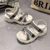 Super fire flat bottom women's sneakers women 2025 summer new Korean version of Xiaoxiangfeng student Internet celebrity Velcro sandals