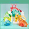 Dinosaur Themed Wooden Shape Pairing Stacking Toys For Children Brain Teaser Learning Gift