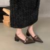 Mary-Jane-Schuhe für Damen, Pumps mit niedrigem Absatz, klobiger Blockabsatz, bequeme Halbschuhe, spitze Mary-Jane-Pumps für Damen mit verstellbarem Riemen