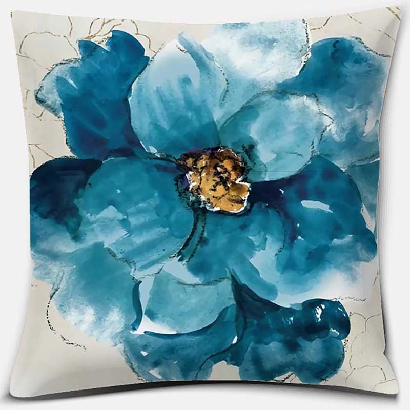 Flower and Bird Printing Series Pattern Pillowcase Square Pillowcase Home Office Decoration Pillowcase