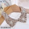 Fashion Wild Retro Beaded Sequins Rhinestones Pearl Lace Collar False Necklace DIY Clothes Shirt Sweater Decoration