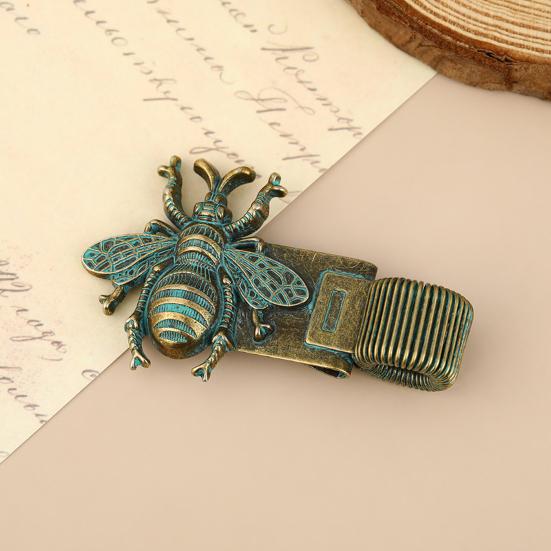 xiaobudian Vintage Insect Pen Clip, Zinc Alloy Cicada Bee Butterfly Pencil Spring Loaded Holder for Notebook Journal Office School Stationery