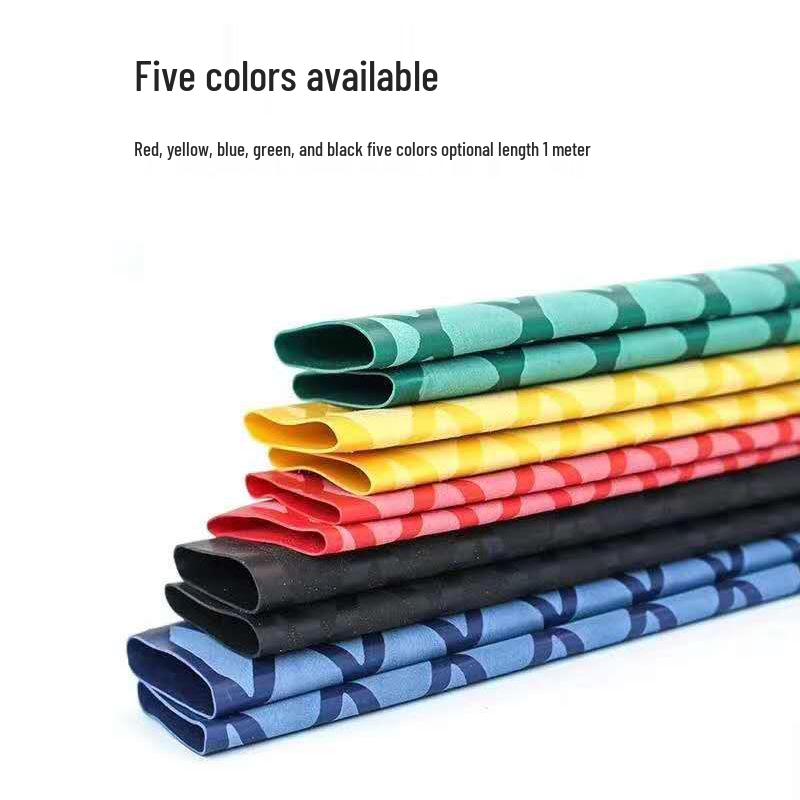 Non-Slip Cross-Pattern Heat Shrink Tube for Fishing Rods & Badminton Grips - Available in Red, Blue, Green, Black.