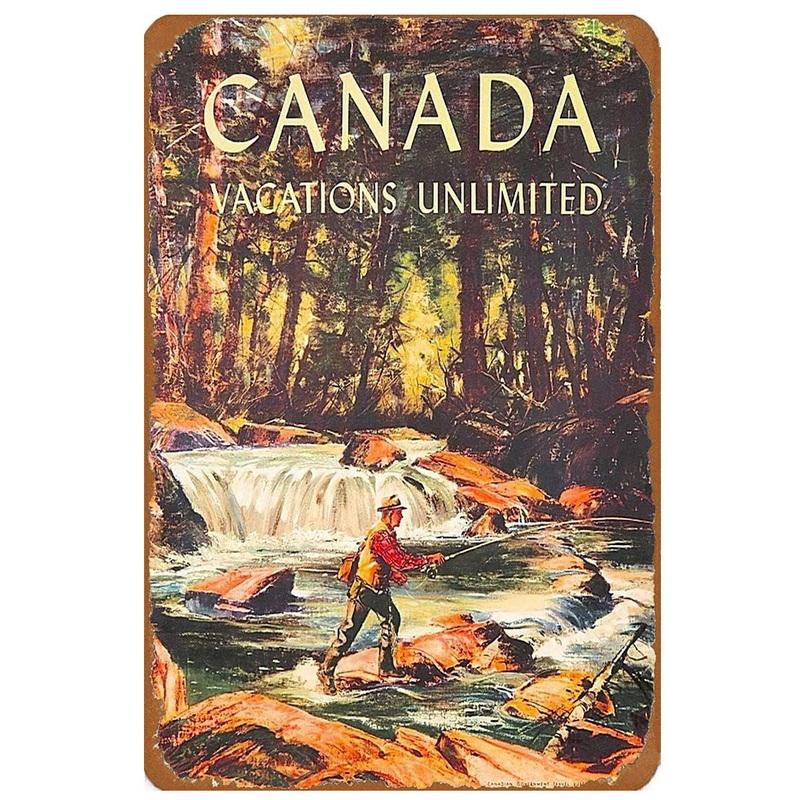 Metal Tin Signs Plaque Landscape View Wall Decoration Vintage Art Posters Iron Painting for Man Cave Home Cafe Garden Club Bar