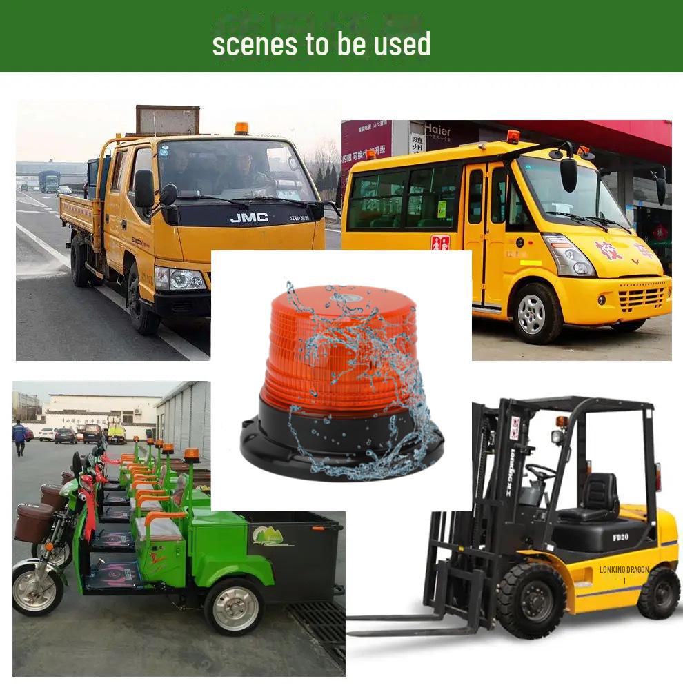 12-24V LED Magnetic Warning Light for Vehicles, Forklifts, and School Buses