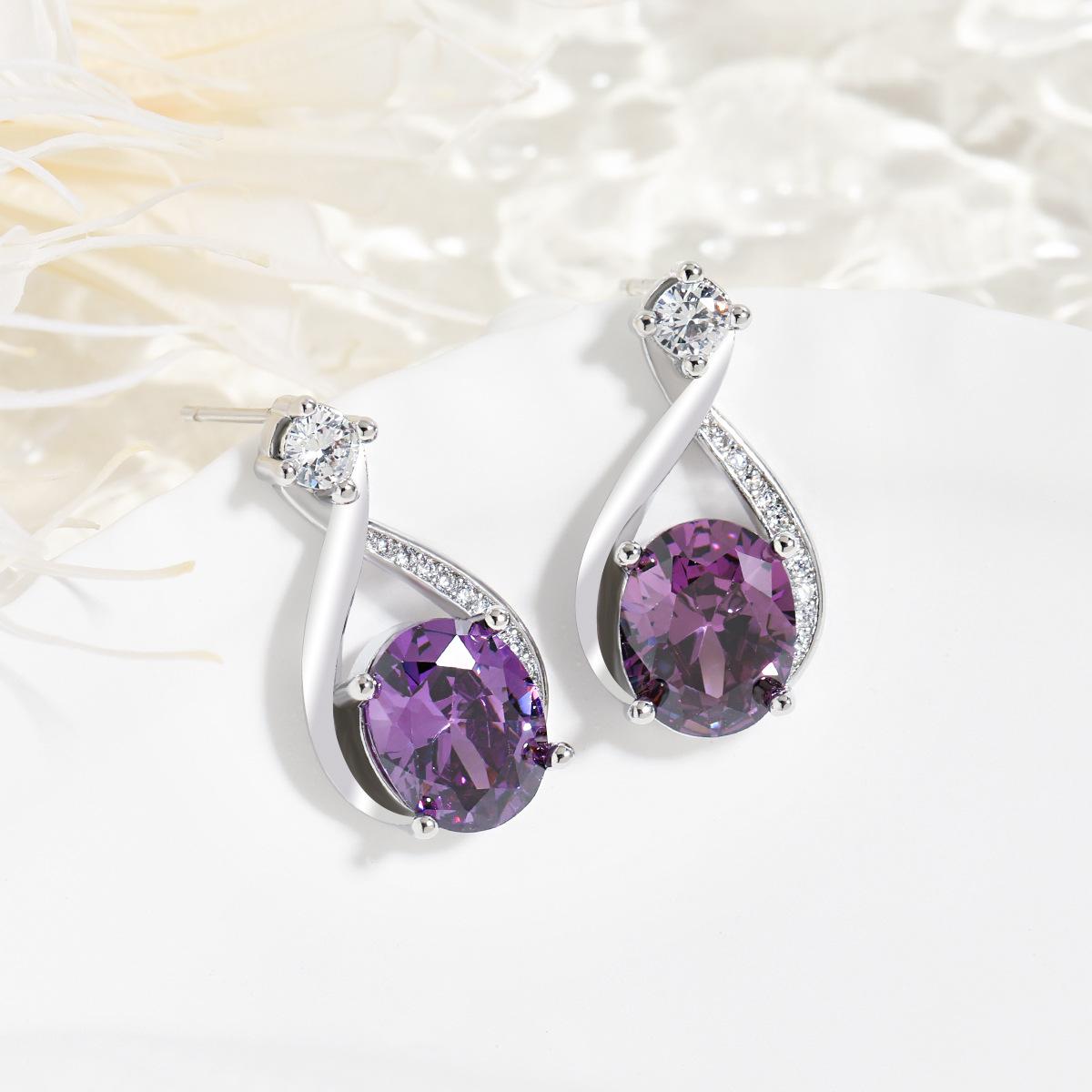 

New Set Earrings Star Stone High-Grade Irregular S-Shaped Exaggerated Colored Treasure Earrings. Premium Durable