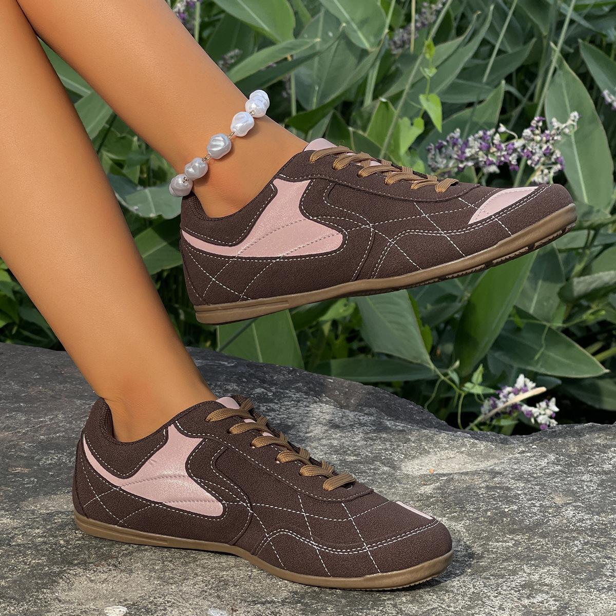 

Large size Forrest Gump shoes 2025 new color matching retro German training shoes casual sports shoes flat women s shoes trendy 43 коричневый