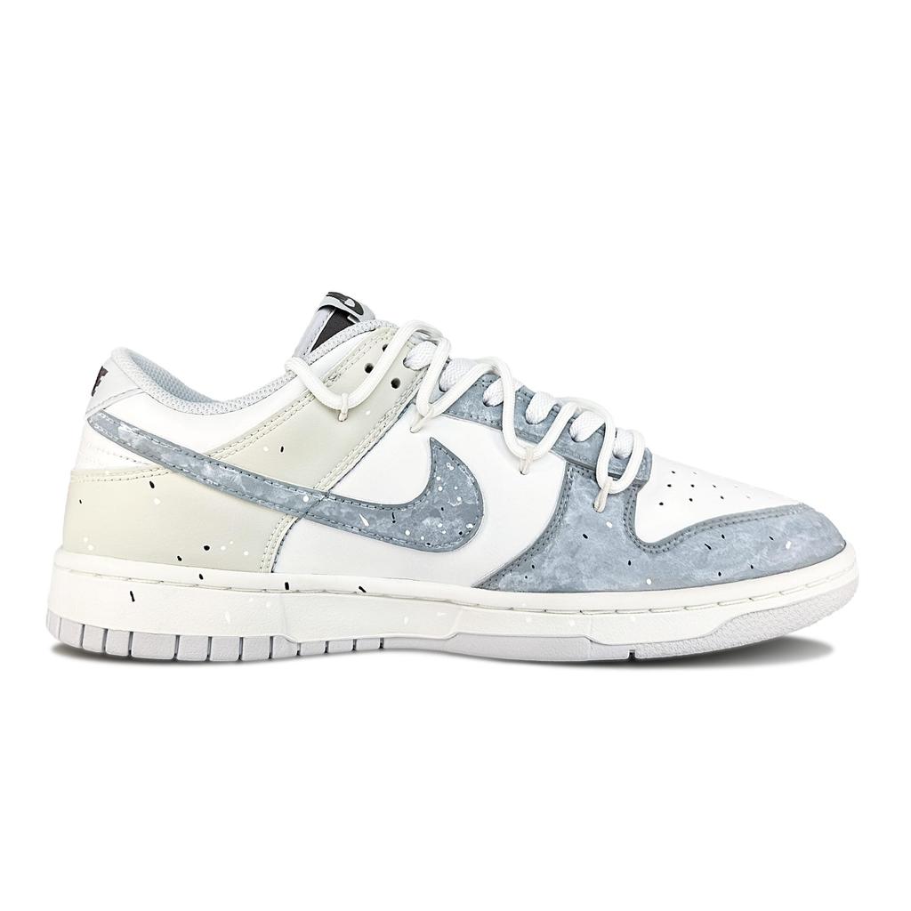 Nike Dunk Low Jade Smoke Abrasion Resistant Low top Skateboard Shoes Unisex Silver Gray HF5441-202(Team879-S-BOX)