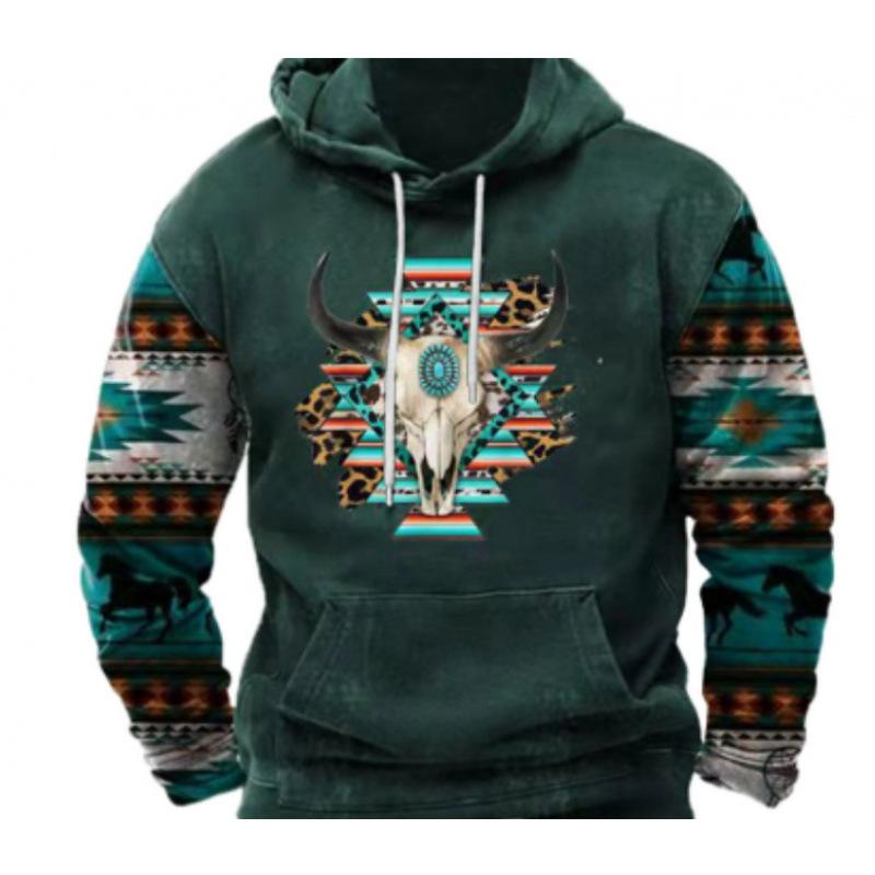 Men S Casual Street Style 3d Digital Print Hooded Sweatshirt