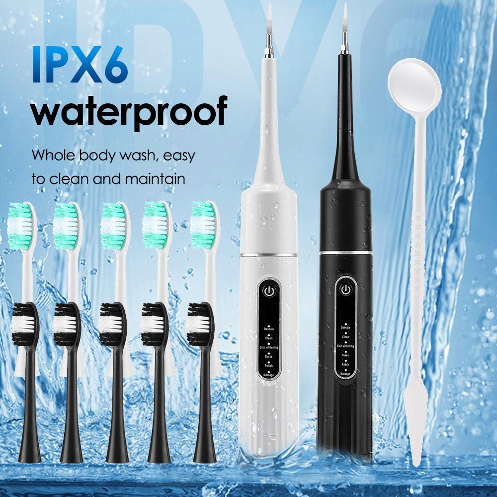 Electric Sonic Dental Calculus Scaler 6 Gears Oral Teeth Tartar Remover Plaque Stains Removal Teeth Cleaner Teeth Whitening