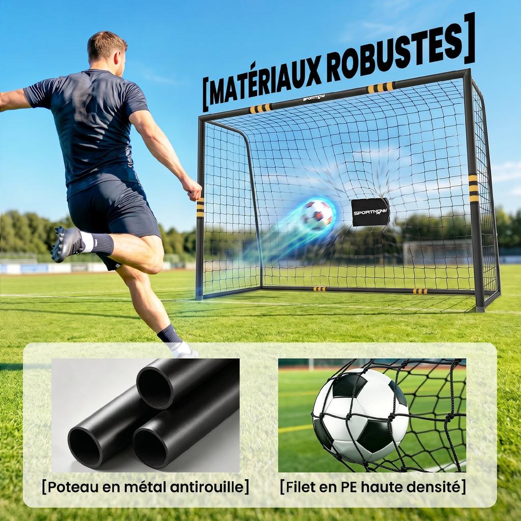 Football Goal with Protective Foam, 3 x 2 m, Yellow