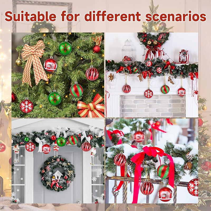 42Pcs Christmas Ball Decorations Colorful Electroplated Round Ball Xmas Tree Hanging Ornaments Home Party New Year Gift Navidad